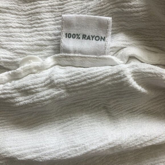 KELIKI HAWAII White Crinkle Crop Top Pom Pom Trim - Picture 6 of 9